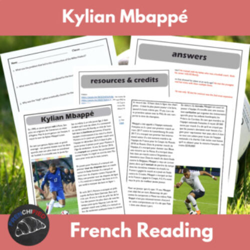 French reading comprehension activity | Kylian Mbappé's featured image