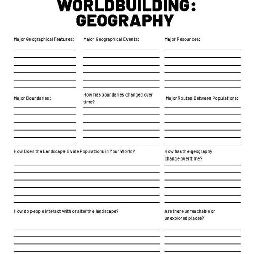 Worldbuilding Worksheet- Geography's featured image