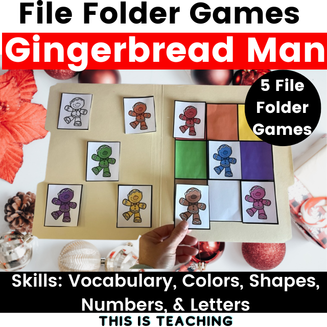 Gingerbread Man Activities File Folder Games For Preschool Special Education