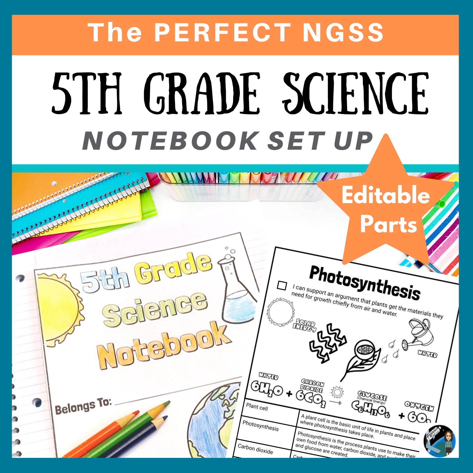 5th Grade Interactive Science Notebook Set Up - NGSS - Editable
