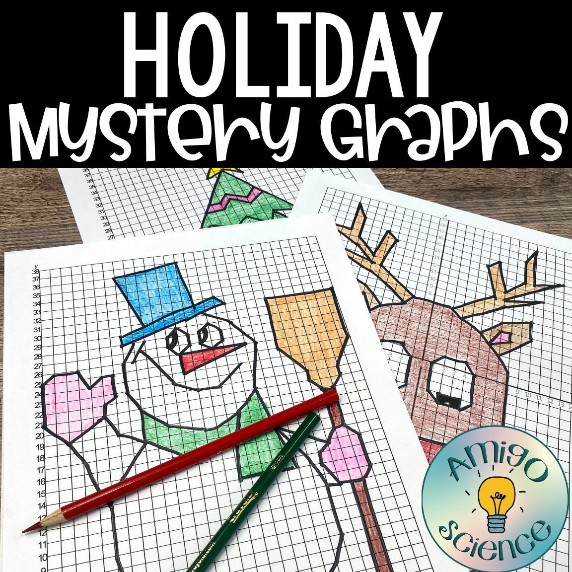 Holiday | Christmas | Hanukkah | Differentiated Graphing Mystery Pictures