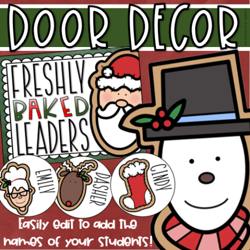 Winter Holiday Christmas Cookie Door Display Bulletin Board Decoration EDITABLE's featured image