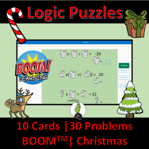 Christmas Seasonal Logic Puzzles | Number Sense | Algebra 1 BOOM's featured image