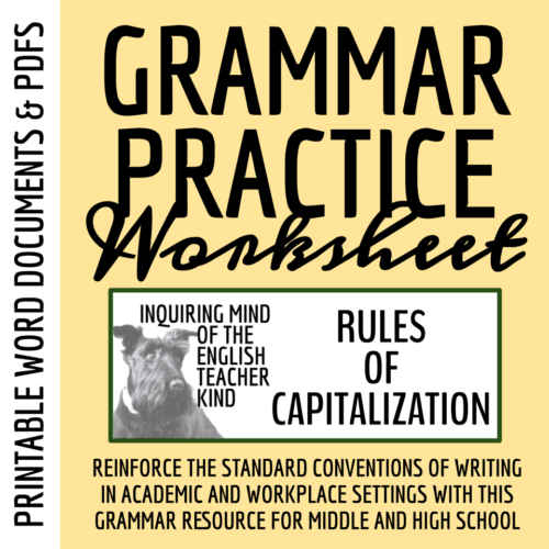 Grammar Practice Worksheet on Capitalization Errors's featured image