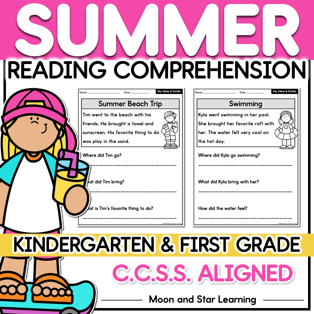 Summer Themed Reading Comprehension | Kindergarten & First Grade