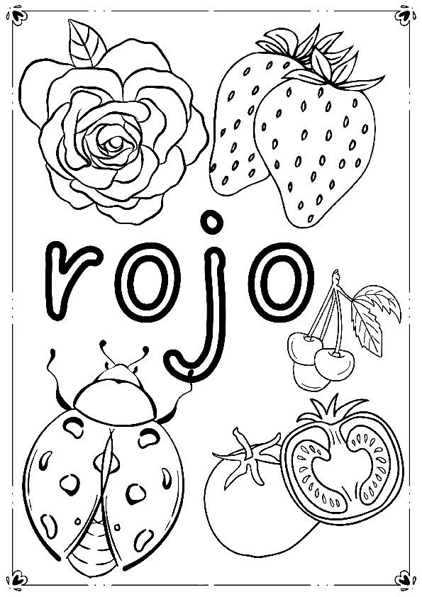 Vocabulary Coloring Pages To Learn Colors In Spanish And English - Esl 