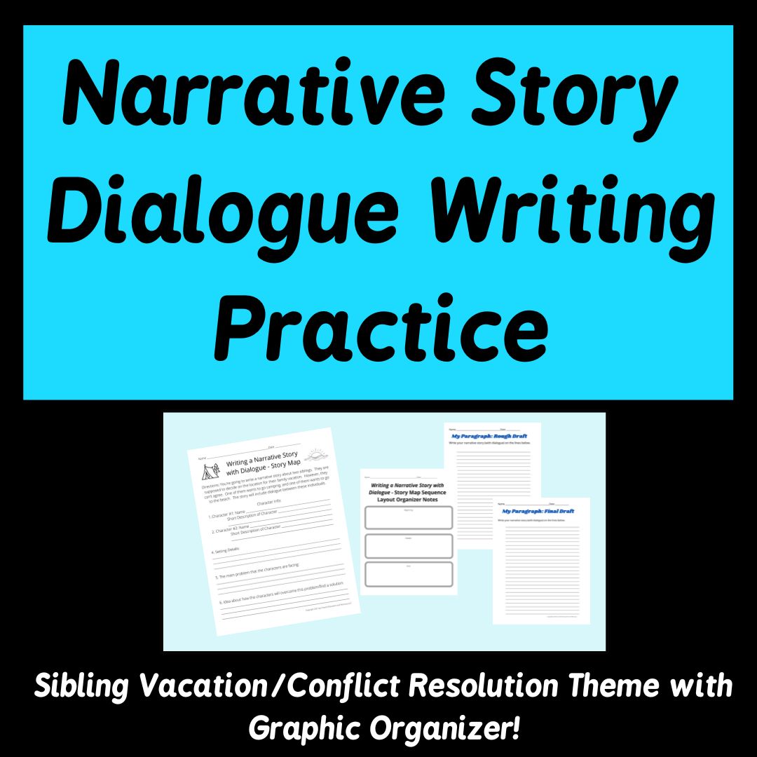 ELA writing practice narrative story w dialogue sibling conflict ...