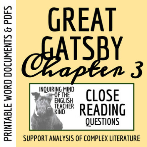 The Great Gatsby Chapter 3 Close Reading Analysis Worksheet's featured image