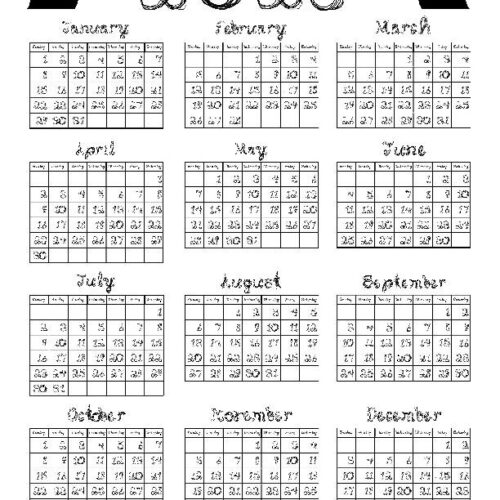 2023 Calendar Printable with Black Fabric Font Letters and Numbers For Day Month and Year's featured image