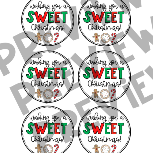 Sweet Christmas Tags Cookies Candy Holiday Gift Tags Teacher Volunteer  Coworker - Classful