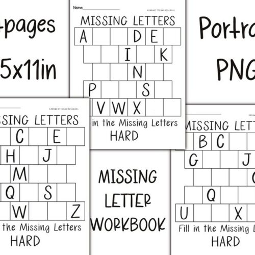 Missing Letters Worksheet, ABC Worksheet, Printable Worksheets, Kindergarten Worksheet, Homeschool Worksheets, Alphabet Missing Letters, ABC Chart's featured image
