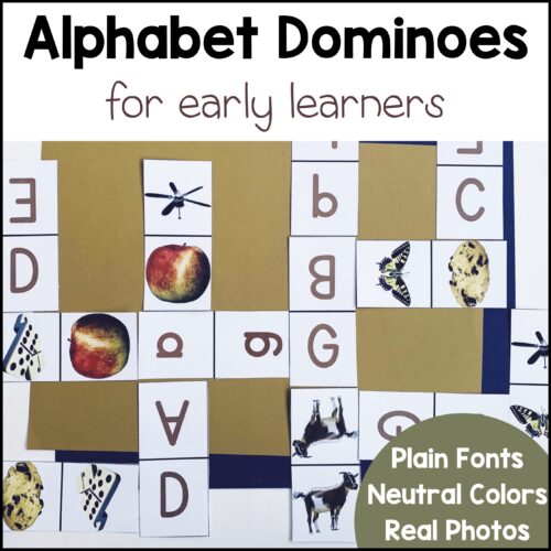 Letter Sound Alphabet Game Dominoes - Neutral Colors, Real Photos, Plain Font's featured image