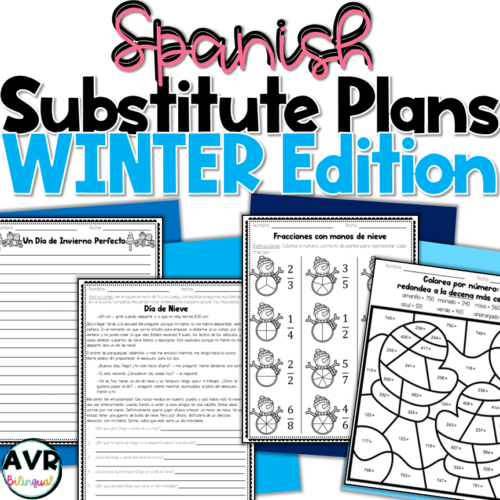 Emergency Sub Plans | Winter Theme | No Prep | Substitute Plans | Spanish's featured image