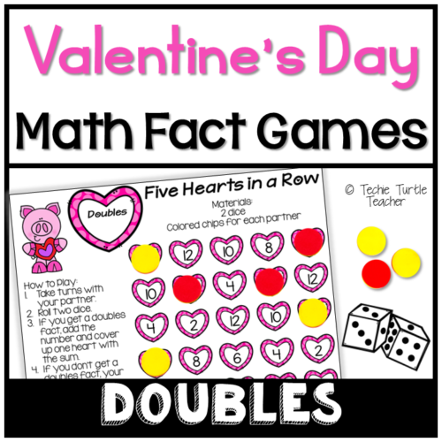 Valentine's Day Addition Doubles Strategy Math Fact Games: Partner Centers's featured image