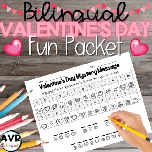Valentine’s Day Bilingual Dual Language Fun Packet | No Prep | Spanish English's featured image