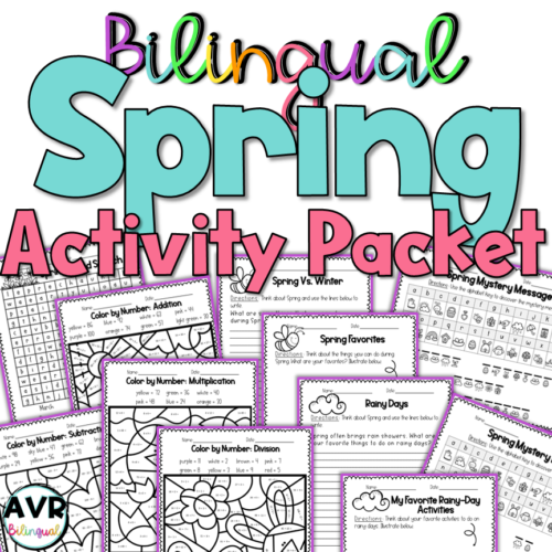 Spring | Primavera Activities Fun Packet Print & Go Spanish English's featured image