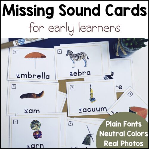 Letter Sound Alphabet Game - Fill in the Missing Beginning Sound - Neutral Colors, Realistic, Real Photo Clipart's featured image