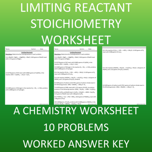 Limiting Reactant Stoichiometry: A Chemistry Worksheet's featured image