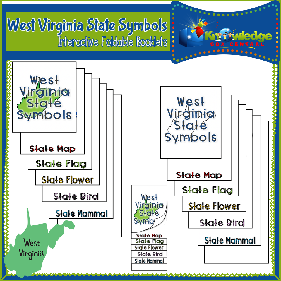 West Virginia State Symbols Interactive Foldable Booklets