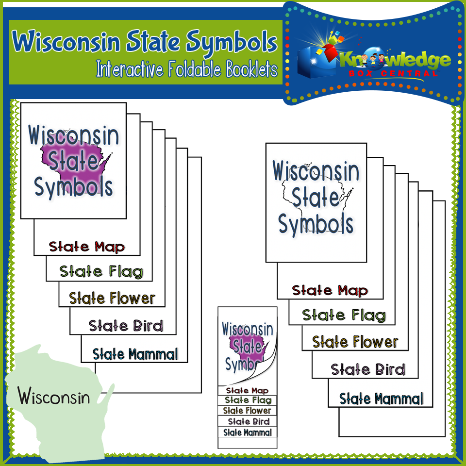 Wisconsin State Symbols Interactive Foldable Booklets