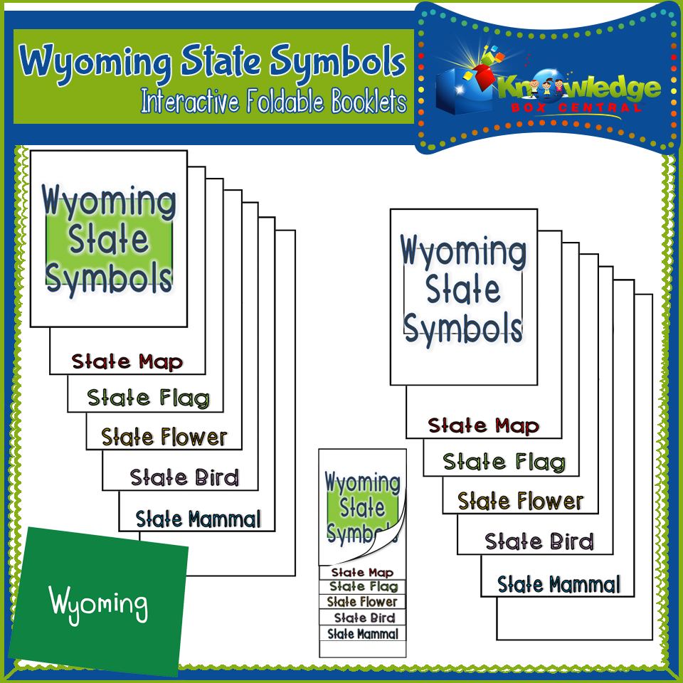 Wyoming State Symbols Interactive Foldable Booklets