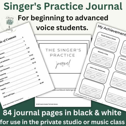 Singer's Practice Journal for Elementary to Advanced Voice Students in the Private Studio or Music Classroom's featured image