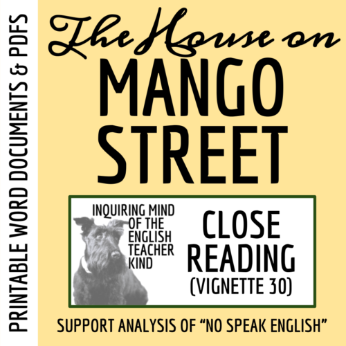 The House on Mango Street Close Reading Worksheet on 