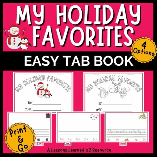 Christmas Activity - Holiday Writing Tab Book “My Favorites” K - 3's featured image