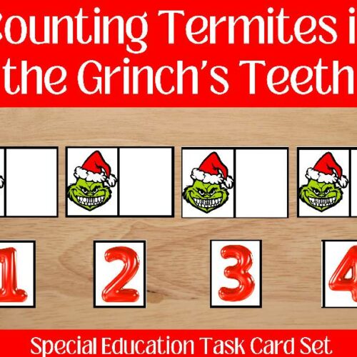 Special Education Christmas Grinch Math Task Box (life skills activity)'s featured image