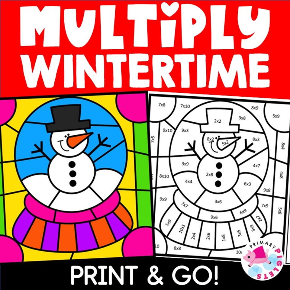 Color By Number Winter Coloring Page