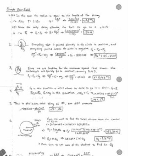Physics: Uniform Circular Motion Review Sheet's featured image