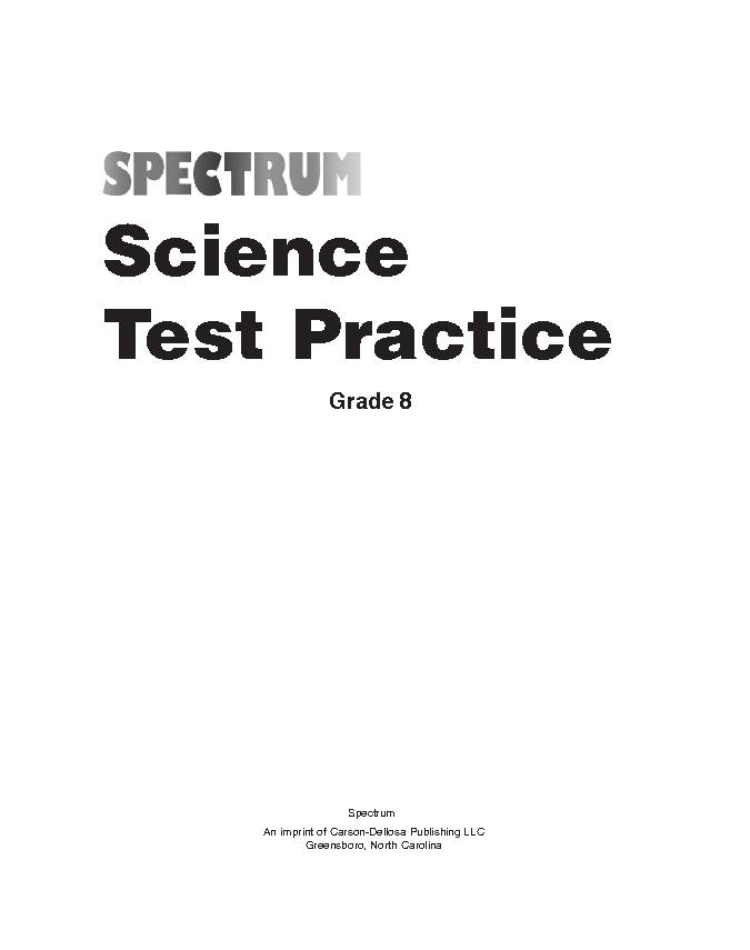 Science Test Practice, Grade 8 0769680682-EB - Classful