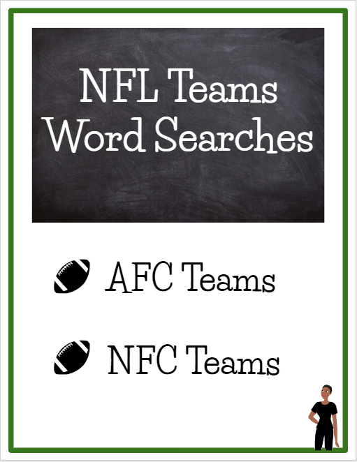 NFL Teams Word Search - American Football - Sports