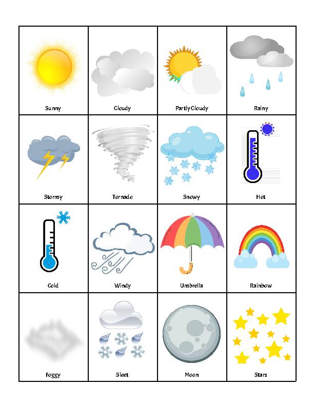 Weather Bingo - Classful