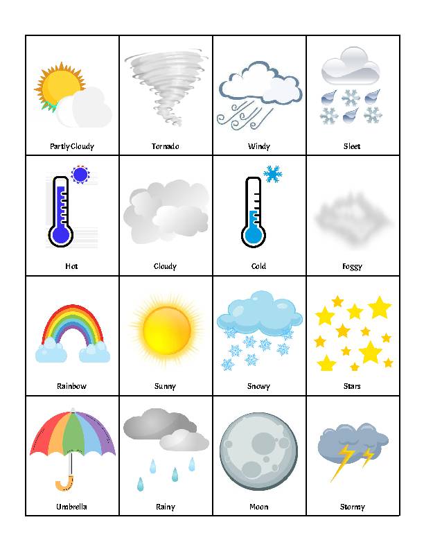 Weather Bingo - Classful