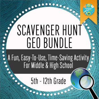 NEW! GEOGRAPHY SCAVENGER HUNT GEO BUNDLE - Classful