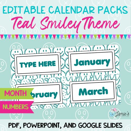 Daily Flip Calendar Pocket Chart Cards | Editable Smiley Calendar Display's featured image