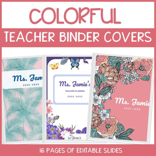 EDITABLE Teacher Binder Covers: Teacher planner - Colorful's featured image