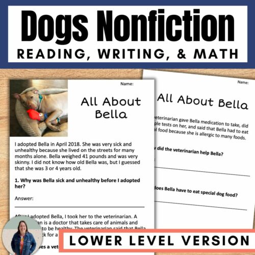 Animals Nonfiction Reading Comprehension Passages and Math Activities on Dogs's featured image