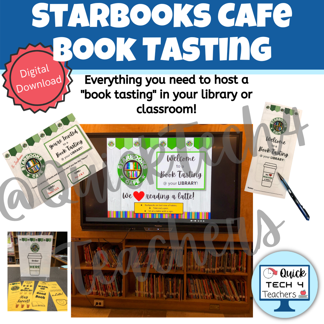 Starbooks Cafe Book Tasting Activity and Printables