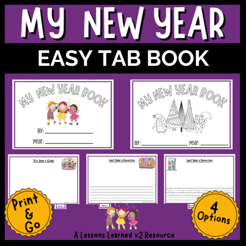 New Years Elementary Goal Setting & Reflection Tab Book Kindergarten - 3rd grade's featured image