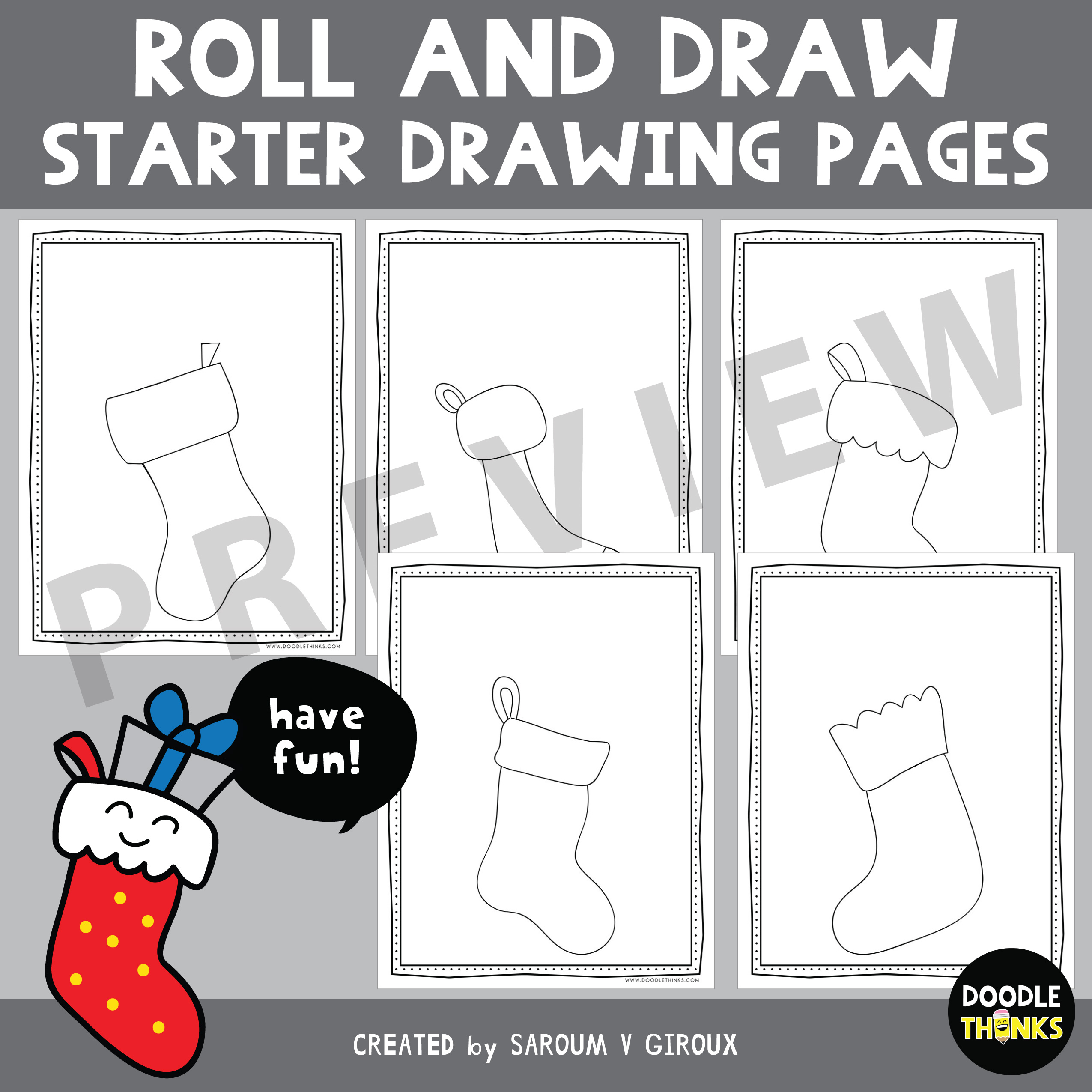All Year Long 12 Roll and Draw Game Sheets