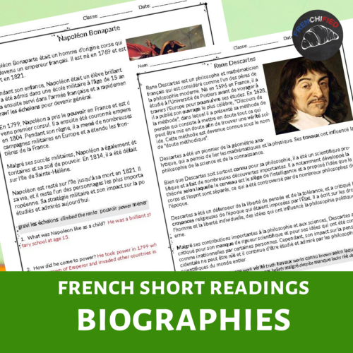 Short French reading passages - Biographies's featured image