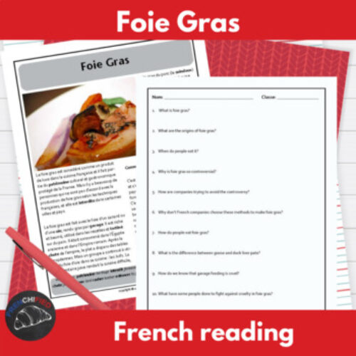 French reading comprehension activity - Foie Gras's featured image