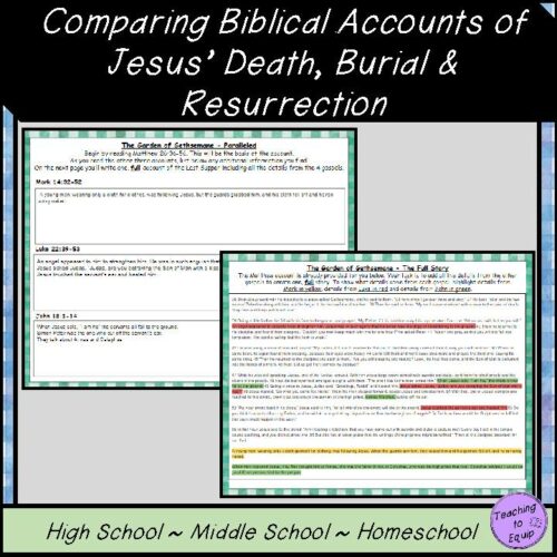 Comparing bible verses of Jesus death and resurrection activity Easter's featured image