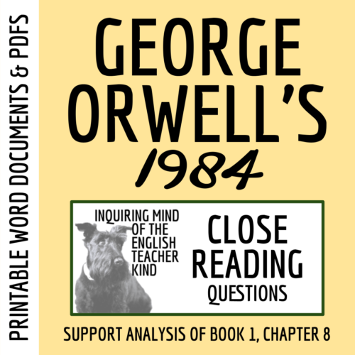 1984 Book 1 Chapter 8 Close Reading Worksheet (Printable)'s featured image