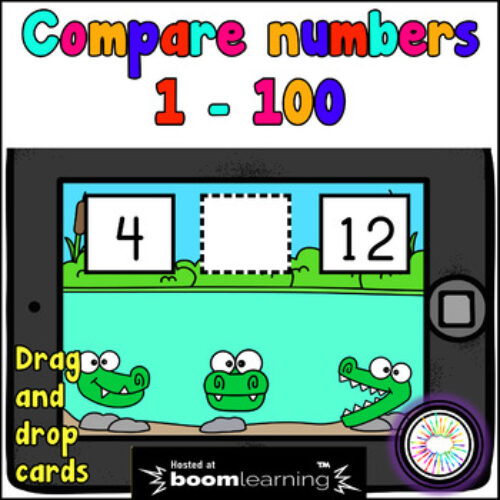 Compare Numbers Crocs 1 - 100 Boom Cards | Digital Task Cards™'s featured image
