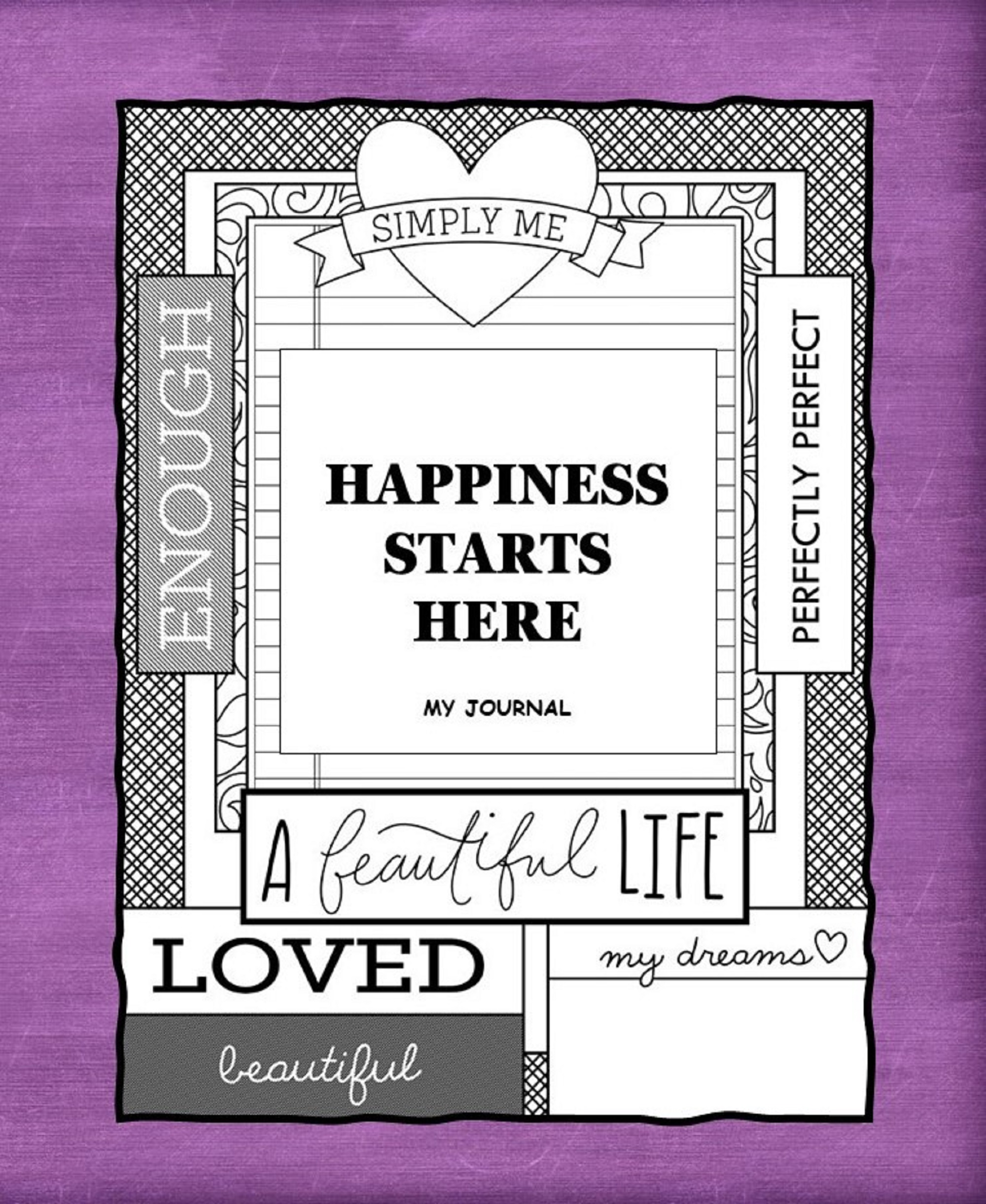 Happiness starts here - journal pages