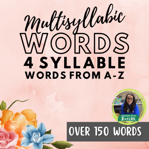 Multisyllabic Word Cards - 4 Syllables's featured image