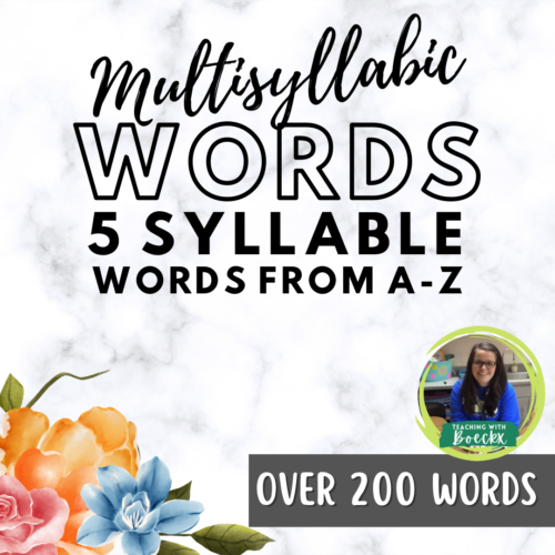 Multisyllabic Word Cards - 5 Syllable Words's featured image